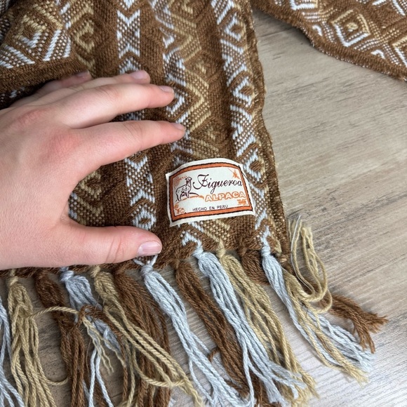 Figueroa Alpaca Wool Knit Scarf Tan - Picture 3 of 7